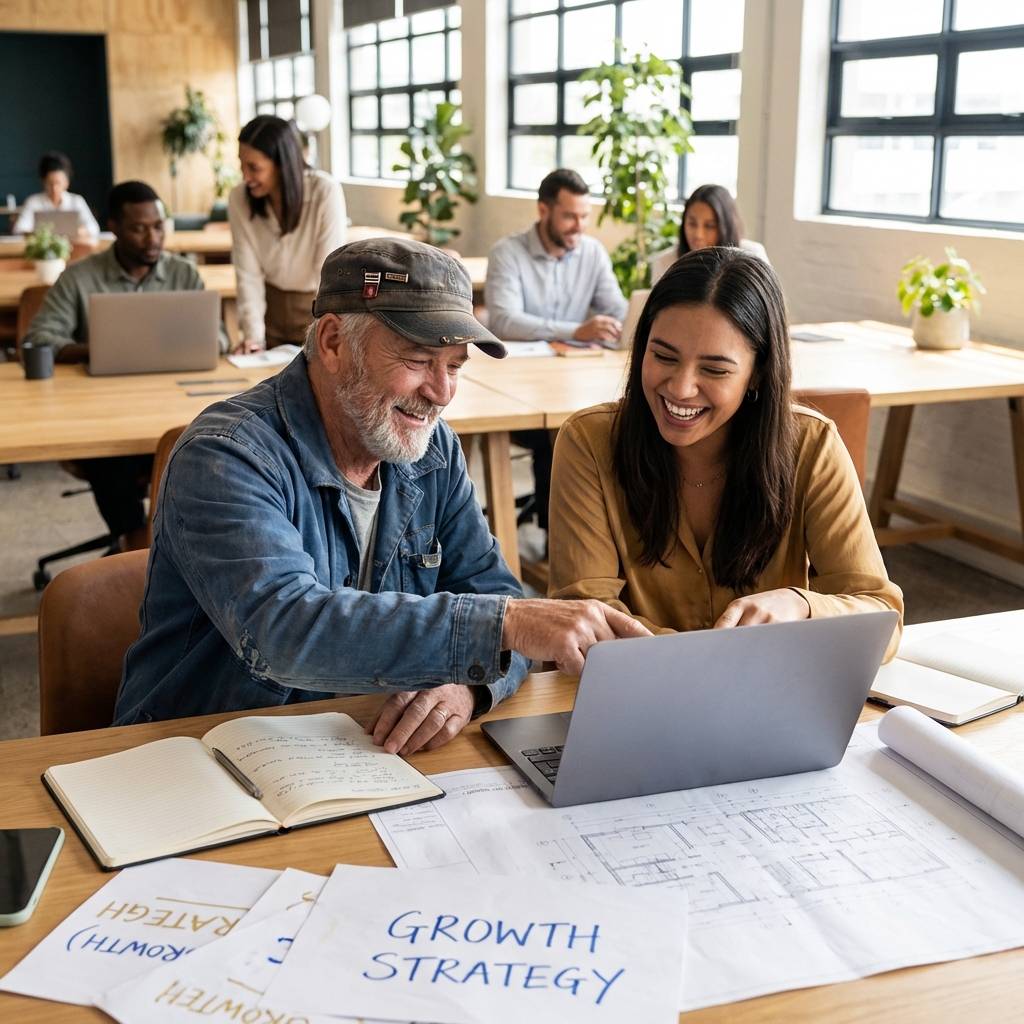 Veteran entrepreneur receiving business mentoring